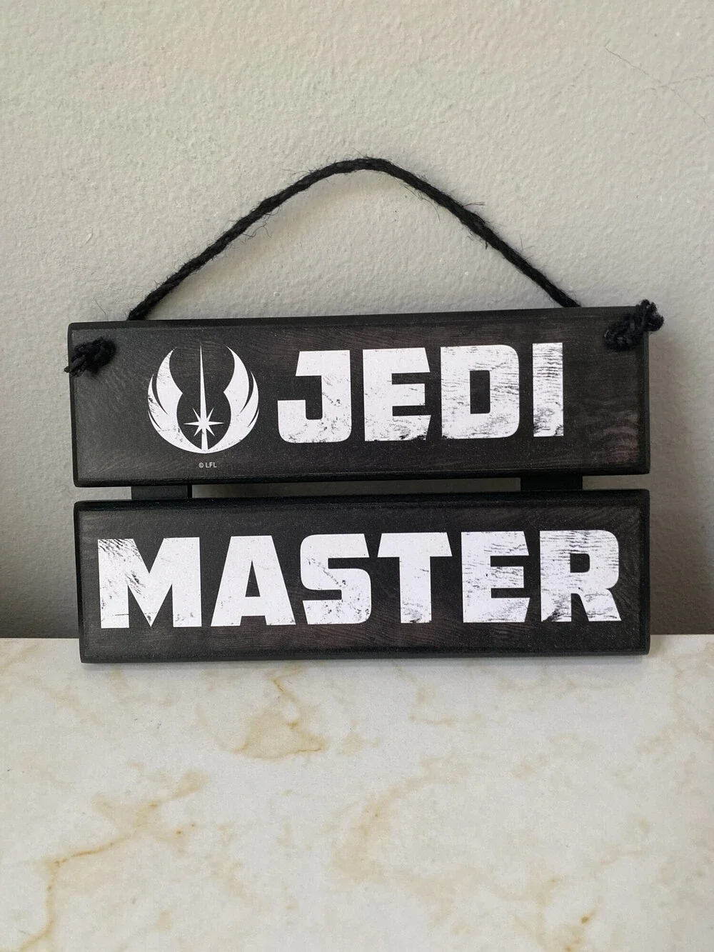 New Star Wars Jedi Master Black White Hanging Wood Sign NWT